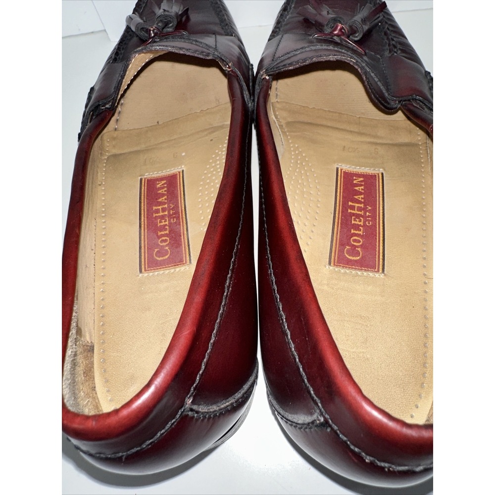 Cole Haan‎ 03507 Black Cherry Pinch Tassel Slip-On Loafer Shoes Men's US 10.5 C - Picture 10 of 13